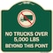 Signmission No Trucks Over Beyond This Point W/ Graphic Heavy-Gauge Aluminum Sign, 18" x 18", G-1818-23555 A-DES-G-1818-23555 - alternate 1